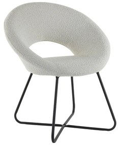 Biały fotel z materiału bouclé Antony – Light &amp; Living