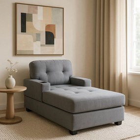 Fotel Wypoczynkowy Sofa NEO Szary Tapicerowany Nowoczesny