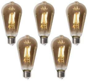 Zestaw 5 E27 dimbare LED lamp ST64 smoke glas 5W 450 lm 2700K