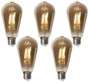 Zestaw 5 ściemnialnych żarówek LED E27 ST64 z przydymionego szkła 5W 450 lm 2700K