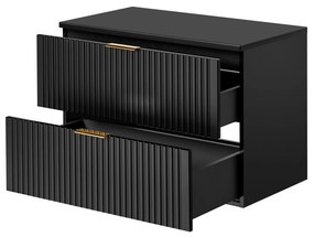 Szafka wisząca podumywalkowa czarna  mat 80 x 46 cm ASTROS Black z blatem