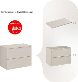 Szafka łazienkowa Bella 80 cm pod umywalkę nablatową, kaszmir