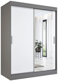Szafa przesuwna antracyt + biały 150 cm - Massi 4X