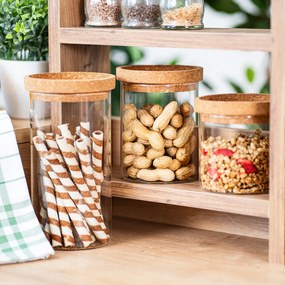 4Home Szklany pojemnik do żywności z pokrywką Cork, 1000 ml, 1000 ml
