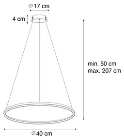 Brązowa lampa wisząca 40 cm w komplecie z diodą LED, 3-stopniowa regulacja jasności - GirelloDesignerski Oswietlenie wewnetrzne