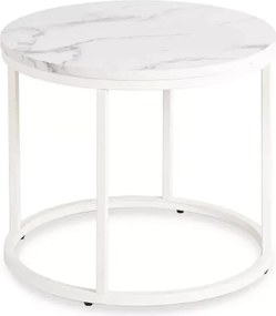 Stolik kawowy Ayton – nowoczesny design i elegancja z blatem w kolorze białego marmuru, bieli lub dębu