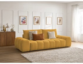 Musztardowa sofa z tkaniny szenilowej 278 cm Everest – Bobochic Paris