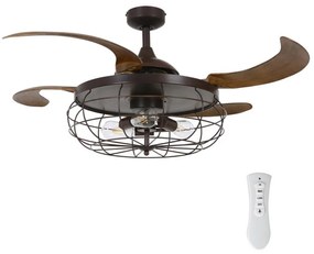 FANAWAY 212921 - Wentylator sufitowy INDUSTRI LED 3xE27/4W/230V brąz + DO