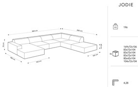 Beżowy narożnik (prawostronny) z materiału bouclé Jodie – Micadoni Home