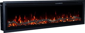 Kominek elektryczny REGAL 182 - ogień premium - na ścianę i do zabudowy - 182x35x12 cm - kominek LED z grzaniem 900/1800 W