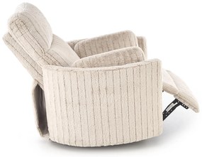 Fotel wypoczynkowy, obrotowy, elektrycznie rozkładany, bujany PEGAS beż