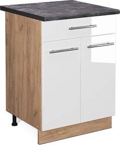 Szafka dolna do kuchni biały wysoki połysk 60x60x82 fame-line