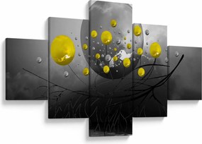 Obraz - żółte abstrakcyjne kule (125x70 cm)