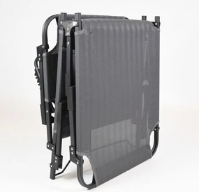 Składany leżak z poduszką, szary, wymiary: 189 x 63 x 34 cm.