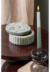 Jasnozielony kamienny pojemnik dekoracyjny ø 15x6 cm Marble – PT LIVING