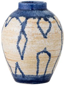 Niebiesko-kremowy kamionkowy wazon (wysokość 16 cm) Avon – Bloomingville
