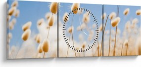Obraz - Złote pole (z zegarem) (90x30 cm)