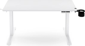 Biurko elektryczne z regulacją wysokości ergonomiczne białe,1200x600 mm: ARIA