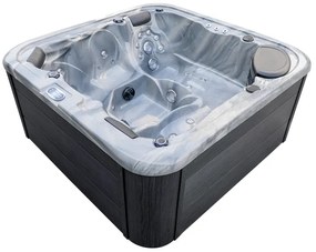 JACUZZI OGRODOWE WANNA  SPA 5-OSOBOWA WHITE OBUDOWA ANTRACYT 195x195 CM