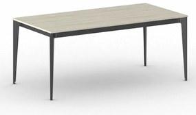 Stół konferencyjny do biura PRIMO ACTION, 180x90 cm, czarna podstawa, dąb naturalny