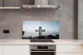 Szklany Panel Drewniany Krzyż