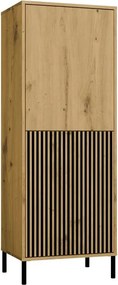 Komoda wąska z lamelami na nóżkach dąb artisan Z8-M68