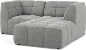 Szary narożnik z materiału bouclé (prawostronny/z szezlongiem) Aloha – Makamii