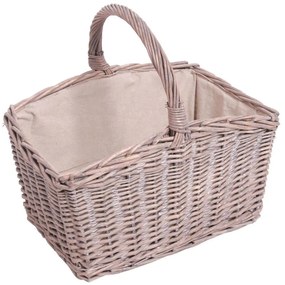 Kosz wiklinowy z rączką na drewno 43x46 cm