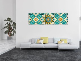 Obraz - Turkusowy wzór (170x50 cm)