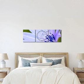 Obraz - Kwiat (z zegarem) (90x30 cm)