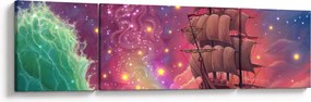 Obraz - Statek z kosmicznym niebem (170x50 cm)