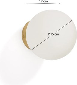 Kinkiet w biało-złotym kolorze ø 15 cm Brisia – Kave Home