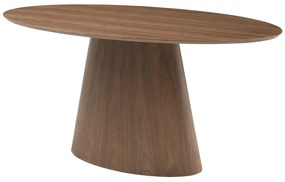 Stół do jadalni dla 6 osób z orzechową okleiną - Naturalny ciemny - ANTELADA