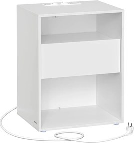 Stolik nocny LUCIANO z funkcją ładowania, 35x45x58,3 cm, biały Vasagle