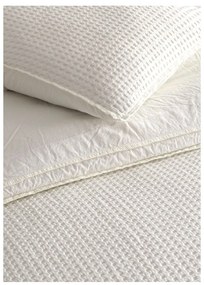 Biała pościel jednoosobowa z bawełny renforcé 140x200 cm Waffle Striped – Mila Home Luxury