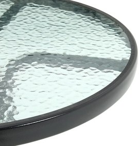 Okrągły stół ogrodowy ze szklanym blatem ISLAND 60 cm, czarny