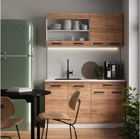 Pojedyncza kuchnia gold power dąb/biały 140x60x81.6 r-line