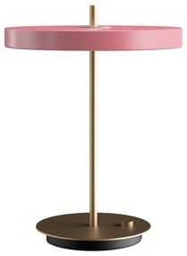 Różowa lampa stołowa LED ze ściemniaczem i metalowym kloszem (wysokość 41,5 cm) Asteria Table – UMAGE