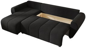 Czarny rozkładany narożnik w kształcie L T5-G33