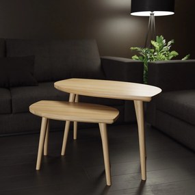 Stolik kawowy z drewna dębowego łezka P3 mały 60 cm