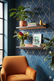 Komplet 2 półek ściennych dąb craft + czarny A2-N13