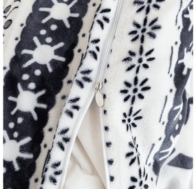 PrzytulneMieszkanie.pl PrzytulneMieszkanie.pl PrzytulneMieszkanie.pl Zestaw 2 szt. pościeli z mikropluszu WINTER DEER szare + prześcieradło z mikropluszu SOFT 180x200 cm białe, podwójne łóżko