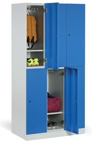 Szafka skrytkowa, 6 schowków, 1850 x 900 x 500 mm, zamek RFID, drzwi niebieskie