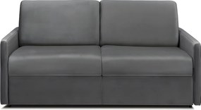 Kanapa 3-osobowa rozkładana z weluru CALIFE - Kolor antracytowy - Łóżko 140  cm - Materac 22 cm z pamięcią kształtu