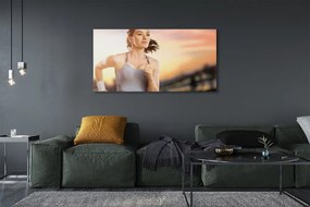 Duży obraz na płótnie Kobieta na Tle Nieba