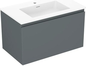 Mexen Orio szafka łazienkowa 80 cm z umywalką Otis, 1 szuflada, grafit mat/biała mat - 91A10-08047-1-BF66-W18M01