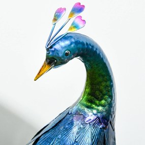 Outsunny Rzeźba Ogrodowa Paw, 25 x 29 x 59 cm, Wielokolorowy