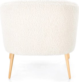 Fotel Grifon 2 tapicerowany tkaniną typu baranek na drewnianych nóżkach