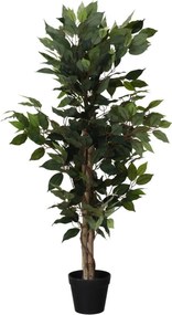 Sztuczne drzewko Fikus w czarnej doniczce, 115 cm