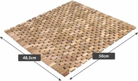Antypoślizgowa mata, teak, naturalna, 50 x 48,5 cm